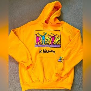 Keith Haring Yellow Hoodie Size M